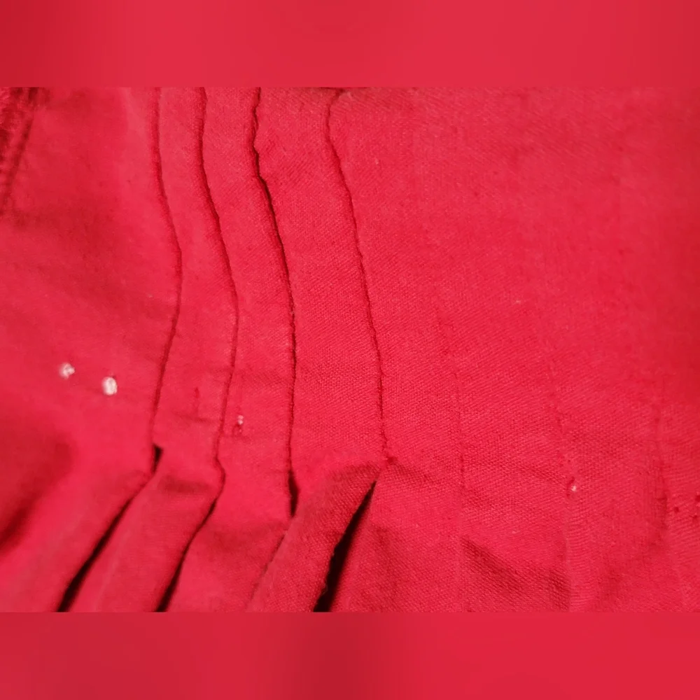 Adorable Vintage Red Dress with Peter Pan Collar 100% Cotton Velvet Look 18M - Picture 10 of 11